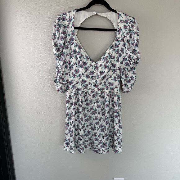 New For Love & Lemons Taggart Floral Print Mini Dress White NWT - Picture 2 of 16